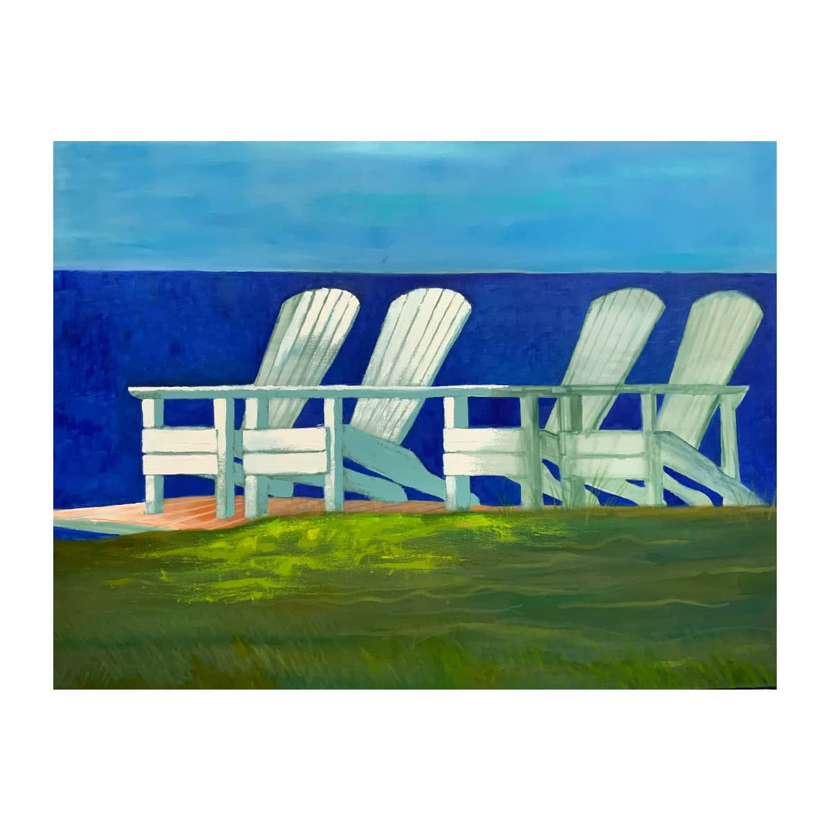 White chairs with calming background